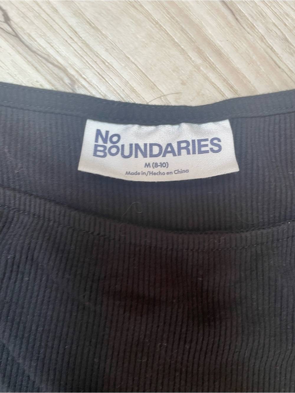 No Boundaries Black Long Sleeve Bodysuit with Snap Closure size medium - Picture 2 of 3